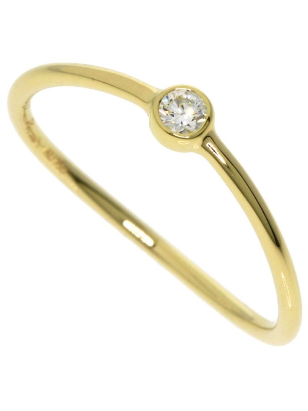 Tiffany & Co Single Wave Diamond Ring 18k Yellow Gold